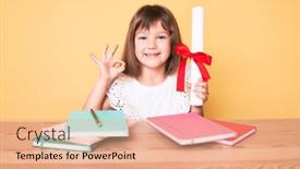  Presentation with long hair - Audience pleasing slide deck consisting of little-caucasian-kid-girl backdrop and a coral colored foreground