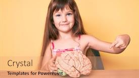  Presentation with mental - Presentation design consisting of little-caucasian-kid-girl background and a coral colored foreground