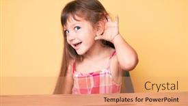 Presentation with long hair - PPT theme enhanced with little-caucasian-kid-girl background and a coral colored foreground