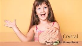  Presentation with mental health - Presentation design with little-caucasian-kid-girl background and a coral colored foreground