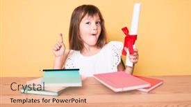  Presentation with long hair - Slide deck with little-caucasian-kid-girl background and a coral colored foreground