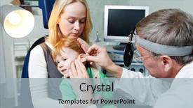  Presentation with ear nose throat - Amazing slide deck having little child at a ear backdrop and a light blue colored foreground