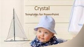  Presentation with baby fashion - Slide deck having little child baby boy lying on the floor carpet indoors in baby room smiling hat clothing fashion background and a lemonade colored foreground