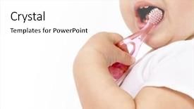  Presentation with baby teeth - Beautiful PPT layouts featuring little child baby brushing teeth backdrop and a  colored foreground
