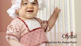 Presentation with angel baby - PPT theme consisting of little child baby girl standing background and a  colored foreground