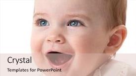  Presentation with breastfeeding - Slides with little child baby smiling closeup background and a lemonade colored foreground