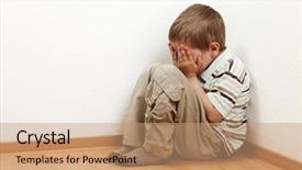  Presentation with punishment - Amazing PPT layouts having little child boy wall corner backdrop and a coral colored foreground