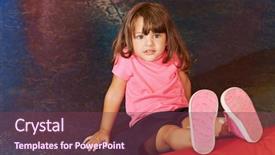  Presentation with sports children - Presentation with little child doing children sports background and a violet colored foreground