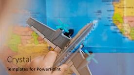  Presentation with dreams - PPT theme consisting of little-child-dreams-of-travels background and a coral colored foreground