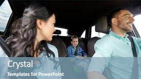  Presentation with road safety - Amazing slides having little child driving in car backdrop and a teal colored foreground