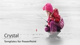  Presentation with frozen - Slide deck with little child fishing background and a white colored foreground