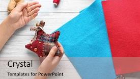  Presentation with star - Cool new theme with little child holding christmas star backdrop and a coral colored foreground