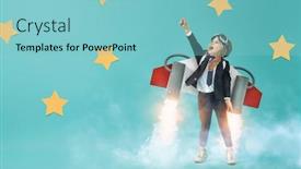  Presentation with spaceman - Beautiful PPT layouts featuring little-child-in-an-astronaut backdrop and a seafoam green colored foreground