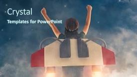  Presentation with spaceman - Amazing theme having little-child-in-an-astronaut backdrop and a ocean colored foreground