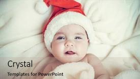  Presentation with happy new year - Audience pleasing slide deck consisting of little child in x-mas backdrop and a coral colored foreground