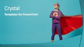  Presentation with child superhero - Slides having child is playing superhero kid background and a light blue colored foreground