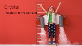 Presentation with child superhero - Cool new presentation with little-child-is-playing-superhero backdrop and a red colored foreground
