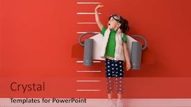  Presentation with child superhero - Slide deck enhanced with little-child-is-playing-superhero background and a red colored foreground