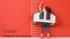  Presentation with child superhero - Cool new theme with little-child-is-playing-superhero backdrop and a red colored foreground