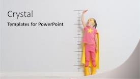  Presentation with child superhero - Colorful slide set enhanced with little-child-is-playing-superhero backdrop and a light gray colored foreground