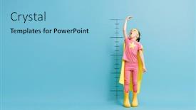  Presentation with child superhero - Slide deck with little-child-is-playing-superhero background and a light blue colored foreground