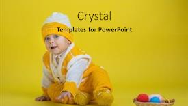  Presentation with emotions - Beautiful PPT theme featuring little-child-one-year-age backdrop and a yellow colored foreground