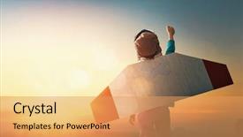  Presentation with pilot - PPT layouts having little child playing pilot girl background and a yellow colored foreground