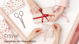  Presentation with gift ribbon - Slide deck having little-child-s-hand-tied background and a lemonade colored foreground