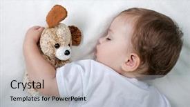  Presentation with happiness - Beautiful PPT theme featuring little child sleeping in happiness backdrop and a lemonade colored foreground