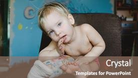  Presentation with broken leg - Slide set enhanced with little child with broken leg background and a coral colored foreground