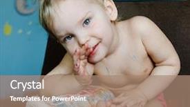  Presentation with broken home - Theme enhanced with little child with broken leg background and a coral colored foreground