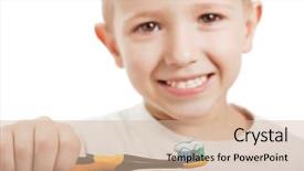  Presentation with dental child - Audience pleasing presentation theme consisting of little child with dental toothbrush backdrop and a lemonade colored foreground