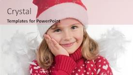  Presentation with christmas angel - Colorful slides enhanced with little-christmas-angel backdrop and a coral colored foreground