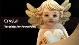  Presentation with angel wings - Presentation theme featuring little chritsmas or valentine angel background and a wine colored foreground