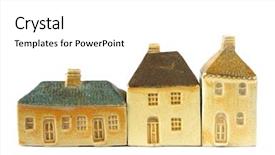  Presentation with 19th century - Slides consisting of little clay houses these are background and a white colored foreground