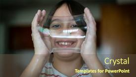  Presentation with soap - Cool new PPT theme with little-creative-kid-having-fun backdrop and a tawny brown colored foreground