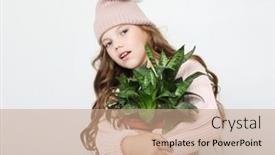  Presentation with pink white - Cool new PPT theme with little-curly-girl-child-wearing backdrop and a coral colored foreground