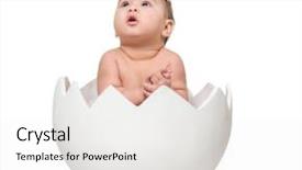  Presentation with cute baby - Audience pleasing PPT layouts consisting of little cute baby in eggshell backdrop and a white colored foreground