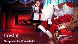  Presentation with christmas elf - Cool new presentation theme with little cute boy elf backdrop and a tawny brown colored foreground