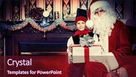  Presentation with elf - Audience pleasing presentation theme consisting of little cute boy elf backdrop and a tawny brown colored foreground