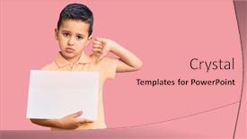  Presentation with angry kid - Theme consisting of little-cute-boy-kid-holding background and a coral colored foreground