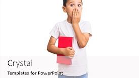  Presentation with reading - Slide deck having little-cute-boy-kid-reading background and a white colored foreground