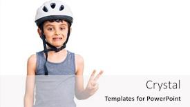  Presentation with bike - Colorful PPT theme enhanced with little-cute-boy-kid-wearing backdrop and a white colored foreground