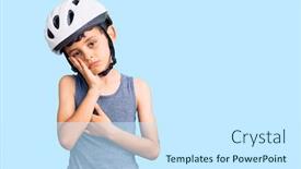 Presentation with bike - Slide set featuring little-cute-boy-kid-wearing background and a cool aqua colored foreground