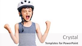  Presentation with bike - Colorful presentation theme enhanced with little-cute-boy-kid-wearing backdrop and a white colored foreground