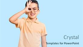  Presentation with cute - Colorful presentation theme enhanced with little-cute-boy-kid-wearing backdrop and a white colored foreground