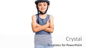  Presentation with bike - Amazing slide set having little-cute-boy-kid-wearing backdrop and a white colored foreground