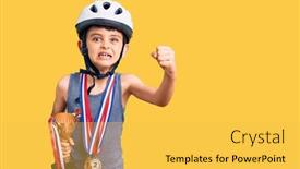  Presentation with anger kid - Beautiful slide deck featuring little-cute-boy-kid-wearing backdrop and a yellow colored foreground