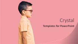  Presentation with cute - PPT theme enhanced with little-cute-boy-kid-wearing background and a coral colored foreground