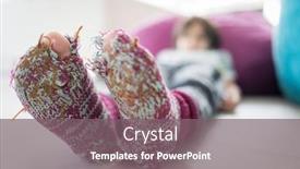  Presentation with socks - Beautiful presentation design featuring little cute boy with winter socks open toes backdrop and a gray colored foreground